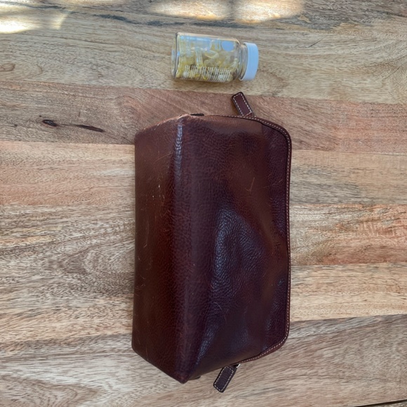 Cole Haan Brown Leather Toiletry Bag - Picture 5 of 6